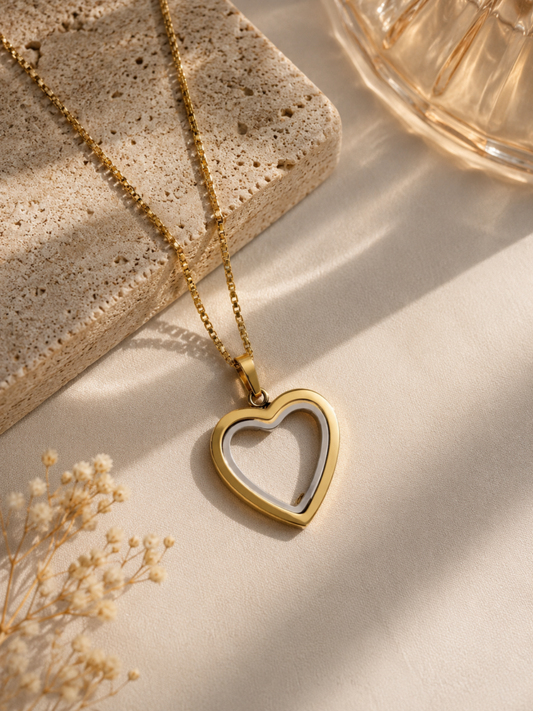 Colgante en forma de corazón de acero inoxidable
